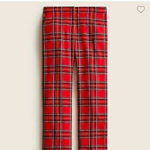 Tall full length straight leg bi-stretch wool pants in good tidings plaid